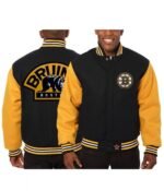 Varsity Boston Bruins Black and Yellow Wool Jacket - Image 5
