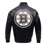 Boston Bruins Glam Black Satin Jacket - Image 2