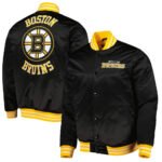 Boston Bruins Black Heavyweight Satin Jacket - Image 3
