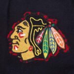 Chicago Blackhawks Animal Print Varsity Wool/Leather Jacket - Image 6