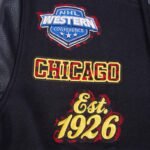 Chicago Blackhawks Animal Print Varsity Wool/Leather Jacket - Image 5