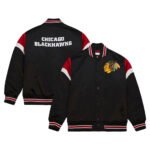 Chicago Blackhawks Black Heavyweight Satin Jacket - Image 3