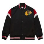 Chicago Blackhawks Black Heavyweight Satin Jacket
