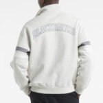 Chicago Blackhawks Leafs Heather Gray Striped Fleece Jacket - Image 2