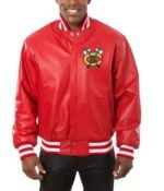 Varsity Chicago Blackhawks Red Leather Jacket