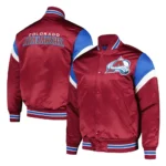 Colorado Avalanche Midweight Burgundy Satin Jacket - Image 2