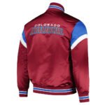 Colorado Avalanche Midweight Burgundy Satin Jacket - Image 3