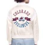 Colorado Avalanche Printed Logo Varsity Satin Jacket - Image 4