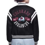 Colorado Avalanche Printed Logo Varsity Satin Jacket - Image 3
