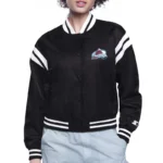 Colorado Avalanche Printed Logo Varsity Satin Jacket