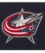 Columbus Blue Jackets Bomber Varsity Blue and White Jacket - Image 3