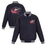 Columbus Blue Jackets Poly Twill Navy Jacket - Image 3