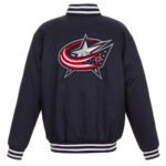 Columbus Blue Jackets Poly Twill Navy Jacket - Image 2