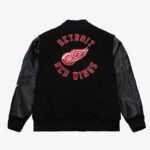 Detroit Red Wings Black Out Team Logo Varsity Jacket - Image 2