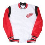 Detroit Red Wings White and Red Teddy Satin Jacket