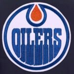 Navy Edmonton Oilers Front-Hit Poly-Twill Jacket - Image 3