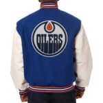 Varsity Edmonton Oilers Royal Blue and White Two-Tone Jacket - Image 2