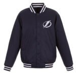 Navy Tampa Bay Lightning Front Hit Poly Twill Jacket