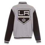 LA Kings Gray and Black Varsity Wool Jacket - Image 2