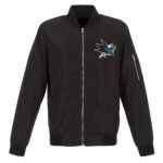 San Jose Sharks Black Lightweight Nylon Bomber Jacket