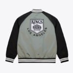 LA Kings Vintage Logo Double Clutch Gray Satin Jacket - Image 2