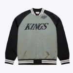 LA Kings Vintage Logo Double Clutch Gray Satin Jacket