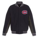 Navy/Charcoal Montreal Canadiens Poly-Twill Wool Accent Jacket
