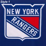 New York Rangers White and Royal Blue Varsity Jacket - Image 5