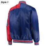 NY Rangers Color Block Wordmark Satin Jacket - Image 3