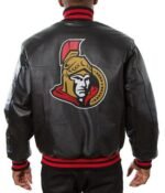 Varsity Ottawa Senators Black Leather Jacket - Image 2