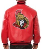 Ottawa Senators Varsity Leather Red Jacket - Image 2