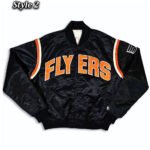 Philadelphia Flyers 80's Black Bomber Jacket - Image 2