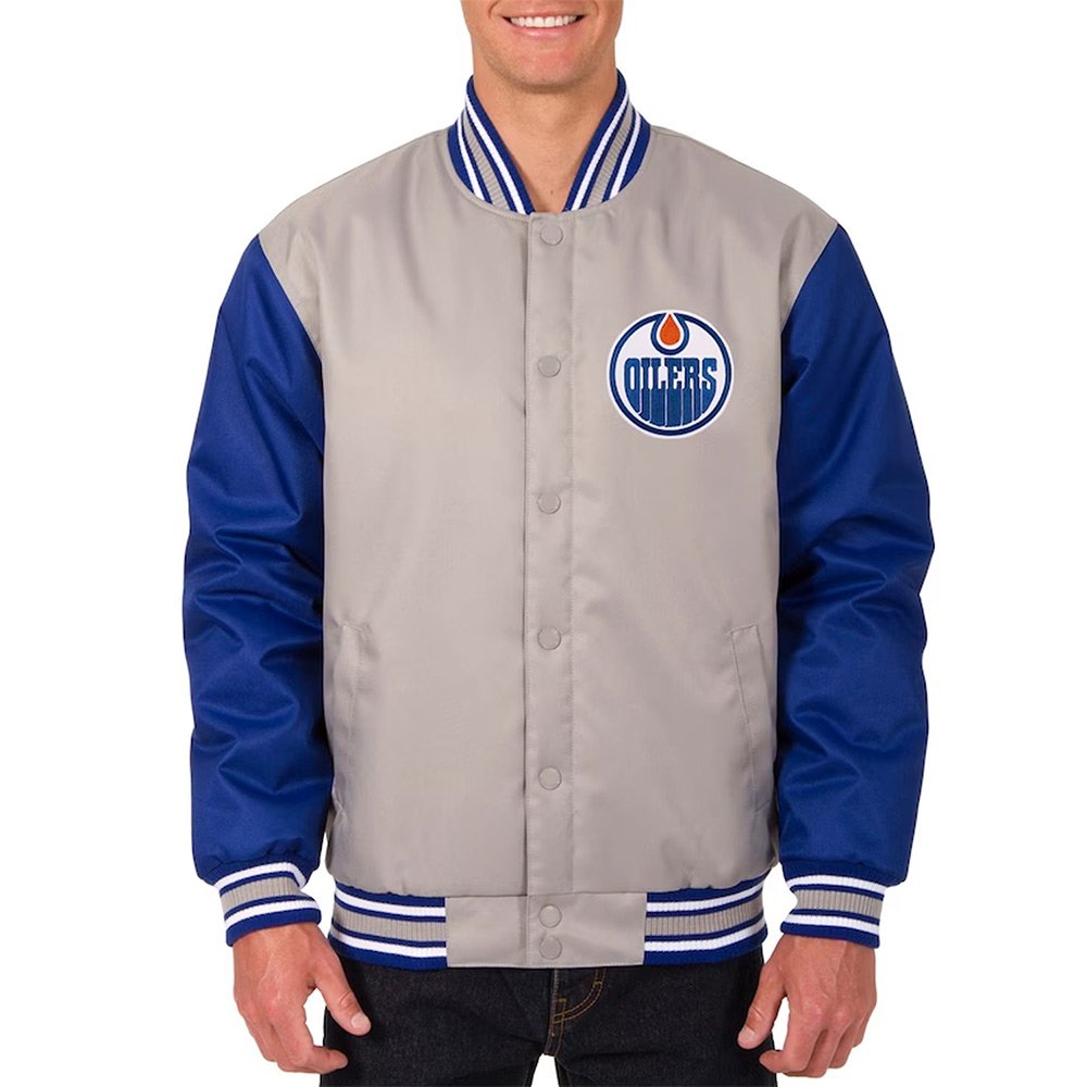 poly-twill-edmonton-oilers-gray-and-blue-jacket-1.jpg Edmonton Oilers Gray/Blue Poly Twill Jacket - Image 1