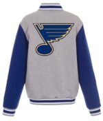 St. Louis Blues Varsity Royal/Gray Wool Jacket - Image 3
