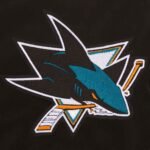 San Jose Sharks Black Lightweight Nylon Bomber Jacket - Image 3