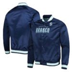 Deep Sea Blue Seattle Kraken Full-Snap Raglan Satin Jacket - Image 3