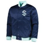 Seattle Kraken Deep Sea Blue Heavyweight Satin Jacket
