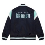 Seattle Kraken Heavyweight Navy Satin Jacket - Image 2