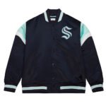 Seattle Kraken Heavyweight Navy Satin Jacket