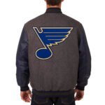 Charcoal and Navy St. Louis Blues Varsity Jacket - Image 2