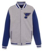 St. Louis Blues Varsity Royal/Gray Wool Jacket