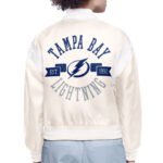 Tampa Bay Lightning Printed Logo Varsity Satin Jacket - Image 4