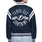 Tampa Bay Lightning Printed Logo Varsity Satin Jacket - Image 3