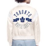 Toronto Maple Leafs Printed Logo Varsity Satin Jacket - Image 2