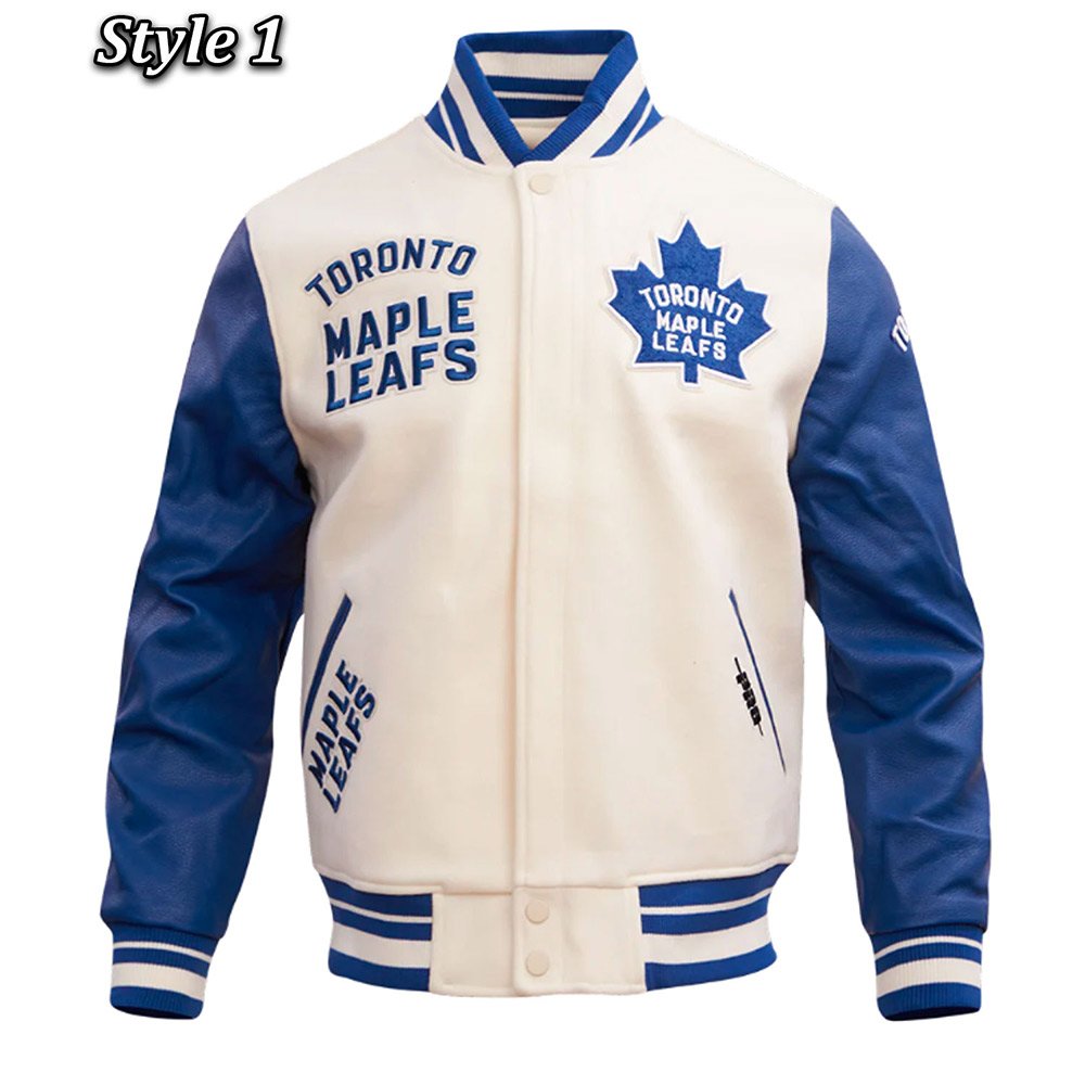 toronto-maple-leafs-retro-classic-varsity-jacket-1.jpg Toronto Maple Leafs Retro Classic Rib Varsity Jacket - Image 1