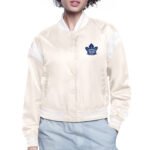 Toronto Maple Leafs Printed Logo Varsity Satin Jacket