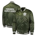 Toronto Maple Leafs Green Satin Jacket - Image 4