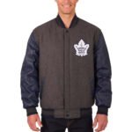 Toronto Maple Leafs Charcoal and Navy Varsity Jacket