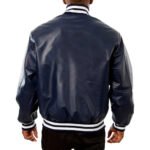 Toronto Maple Leafs Varsity Navy Leather Jacket - Image 2