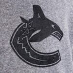 Vancouver Canucks Dark Heather Gray Striped Fleece Jacket - Image 4